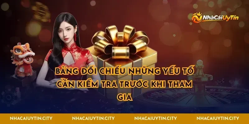 Bảng đối chiếu những yếu tố cần kiểm tra trước khi tham gia