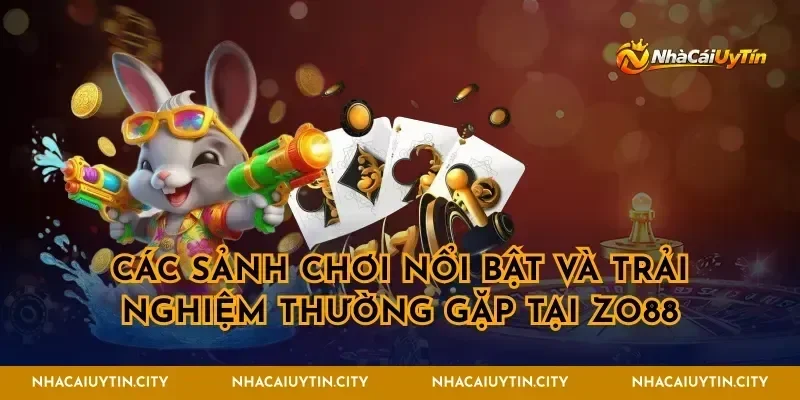Các sảnh chơi nổi bật và trải nghiệm thường gặp tại ZO88